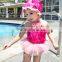 Girls Three Pieces Bikini Children Bathing Suit Kids Baby Swimwear Lace Petal Swimsuit Halter with Hat Princess Style