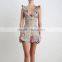 Retro flutter frill crop top and lace shorts vintage lady garments