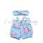 Wholesale baby clothes 100% cotton baby bubble rompers with headband in summer