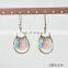 Boho style multi-color tassel pendent earring waterdrop shaped copper earring vintage daggle hoop earrings