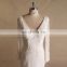 Elegant Long Sleeve V-Back Mermaid Lace Applique Wedding Dress