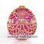 Crystal clutch bags with stone fushia color handmake evening clutch bags for party