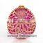 Crystal Clutch Bags With Stone Fushia Color Handmake Evening Clutch Bags for Party