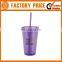 Custom Printed 16oz Plastic Mason Jar Tumbler With Straw And Handle