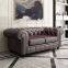 Leather Loveseat Sofa Mid Tufted Century Couch Modern Chesterfield, Antique Look