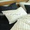 100% Cotton Home Luxury Bed Sheet Bedding Set Queen Size Big Black Check Patten bed set