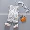 2018 Summer Baby Clothing Set Grey Star Printed Soft Linen Baby Girl Boy Outfits