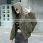 TWOTWINSTYLE Fashion Coat For Women Hooded Neck Long Sleeve Hem Drawstring Solid Streetwear Loose