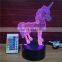 3D LED Night Light, 3D Optical Illusion Visual Lamp 7 Colors Touch Table Desk Lamp Unicorn