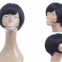 Short Bob Wig With Tail Roll Wig With Bangs