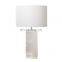 Modern Design Antique Brass Cylinder Luxury Style White Alabaster Base Table Lamp For Guest Room