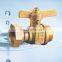 High Pressure Pn25 Bronze Hose Fitting 3 Way Cast Brass Water Ball Cock Valve With Strainer