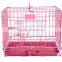 Folding Iron 2 Door Pet Cage with ABS Pan