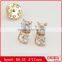 cute pussy cat shape clear stone plating metal brooch