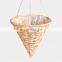 Hot Sale Cone Rattan Hanging Planter With Lining Modern Boho Wicker Straw Cover for Flower Pot Basket Vietnam Manufacturer