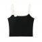 Spring New European and American Style Belt Chest Cushion Strap Three Dimensional Flower Decorative Tank Top