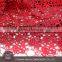 Fashion high quality polyester mesh fabric price per meter for wedding dress with red flowers embroidery