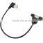 USB A female panel mount with screws to USB A male plug 90 degree left turned cable