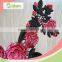 Multi-Color available fish net floral pattern 3D collar lace