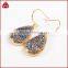 China supplier indian bridal druzy jewelry set design teardrop girl earring