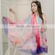 Latest hot selling!! 100% silk chiffon Long Custom Digital Print Silk Scarf