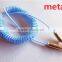 wholesale audio /DC3.5MM transparent spring cable with metal connector