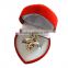 Hot Sales Red Heart-shaped Velvet Jewelry Boxes For Ring,Custom Logo.