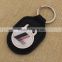 Easy deisgn black genuine / pu leather keychain with epoxy sticker for sale