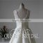 Latest Design V-neck Sleeveless Open Back Satin Train Sequined Lace Wedding Dresses China