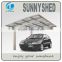 DIY aluminum awning with polycarbonate car canopy for all weather awning