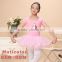 kids dancewear,girl ballet leotard sequined skirt, short sleeve pink ballet tutu