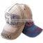 stone washed pigment dyed fabric cutom baseball cap
