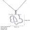 Austrian Crystal Jewelry Fashion Romence Designs 18k Gold Plated Rhinestone Necklace Chain Double Heart Pendant