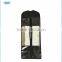 black mini garment bag for hair extension with clear window and zipper