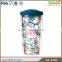 Small MOQ bulk personalized plastic travel mug with straw