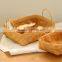 Wood chip interwoven bread storing basket