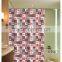 Bathroom shower curtain with polyresin hook set
