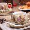 Jingdezhen hand drawing Latte machiatto coffee cup with plate and spoon                        
                                                                                Supplier's Choice