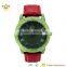 Best selling green back light leather blet watches 3atm waterproof quartz watch winder 7030