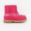 Wholesale Cheap Girls Candy Color Rose Red Winter Boots with Side Zipper