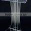 Acrylic Podiums for Floor, X-Shaped Post, Rubber Feet - Clear