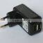 universal CE/FCC approvals US/EU/KR plug 5v 1a/2.1a ac/dc dual usb charger for phone and tablet