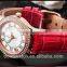 Fashion personality prism diamond lady women multi-color leather watch
