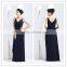 Graceful Fashion Trended Beaded V-neck Spaghetti Strap Simple Long Dress