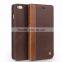 QIALINO Drop Shipping Case, Full Grain Genuine For iPhone 6 Case Leather Wallet Stand Cover For iPhone6 plus