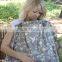 wide roomy Premium Quality Soft organic cotton grey white Breast Feeding Nursing Cover