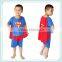 Kids clothing high quality children clothing kids wear new fashion superman cartoon wear short sleeve top and pants outfits