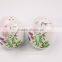 Flower Printed Porcelain Egg Shaker Ceramic Salt And Pepper Shakers