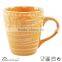 wholesale ceramic stoneware emboss color glaze mug