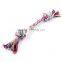 Small spot wholesale selling pet dog rope toys 16cm double knot woven cotton rope molar tooth